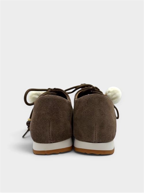Mocassino taupe scamosciato con pon pon IL LACCIO | 494351CROSTATAUPE